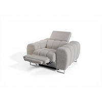 SESSEL Bastien Relax In Stoff Aragon - Hellgrau, Holzwerkstoff/Textil (125/95/97cm) - Fun Möbel