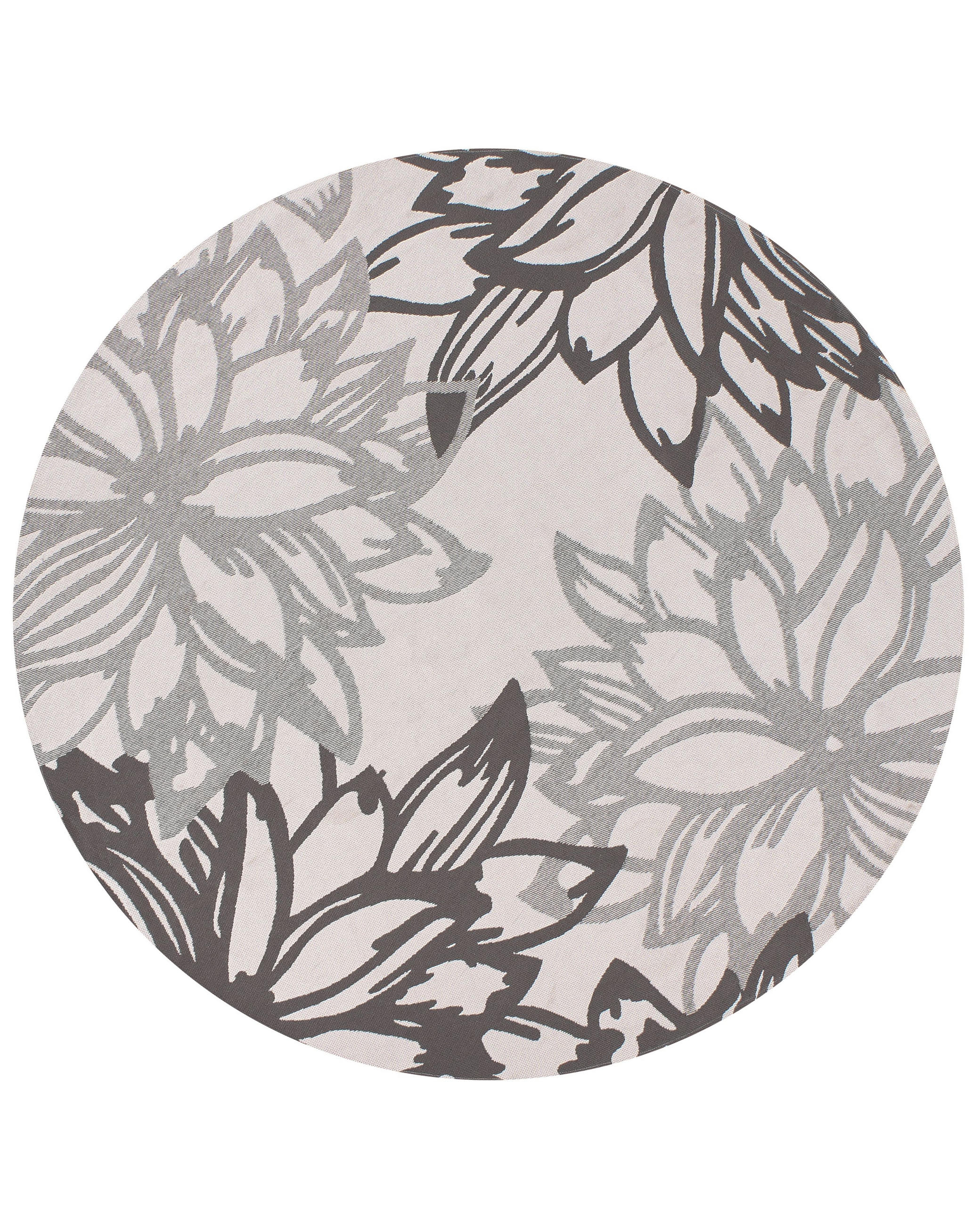OUTDOORTEPPICH Grau 120 cm Solapur - Dunkelgrau/Beige, Kunststoff (120/120cm) - Beliani