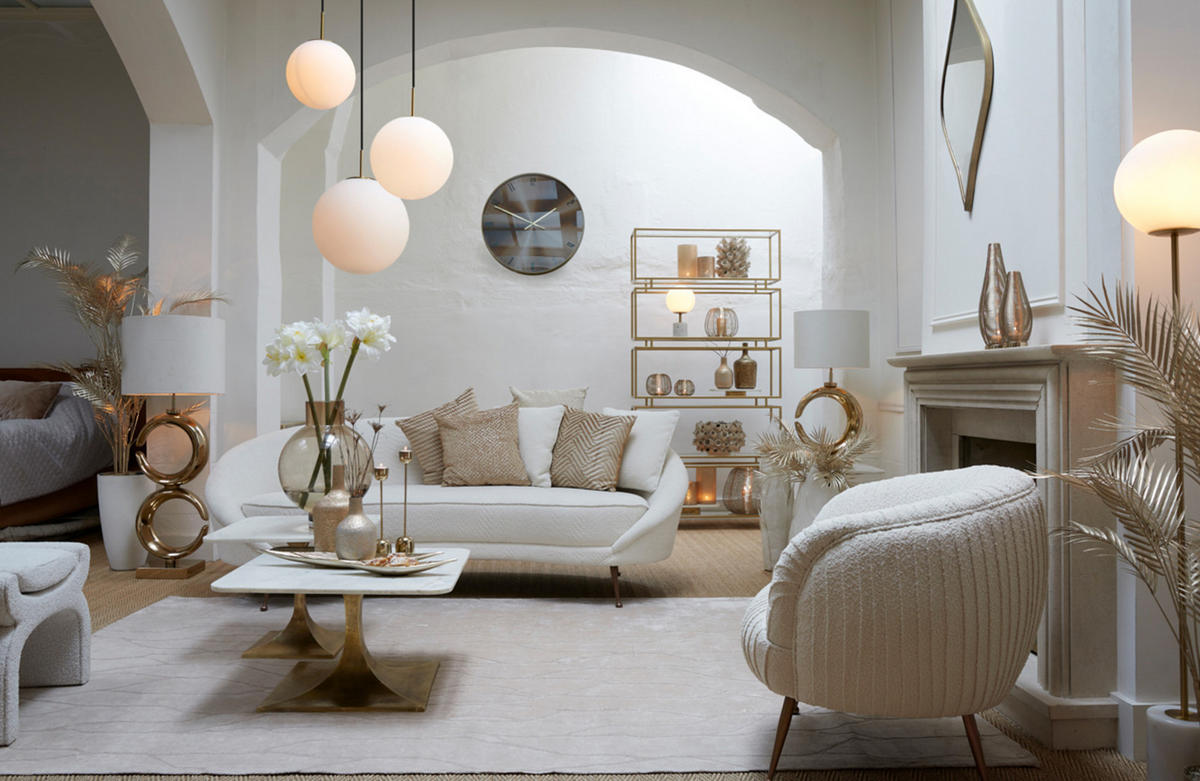 LAMPENFUSS Mond Gold Ø37/99 cm - Goldfarben, Metall (37/26/99cm) - Light & Living