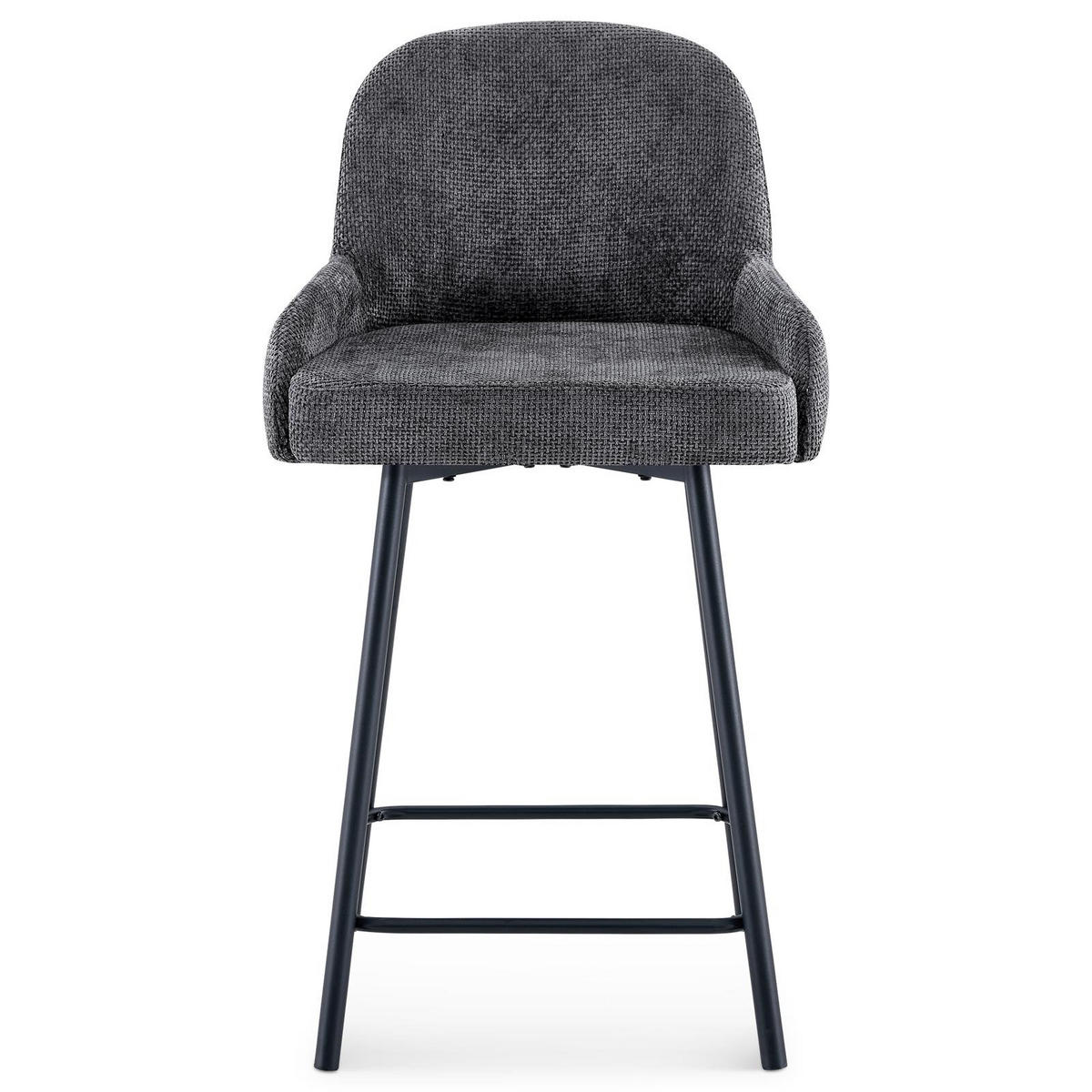 BARHOCKER VIVIANNE-1 2er-Set dunkelgrau - Dunkelgrau, Textil (50/87/53cm) - IDIMEX