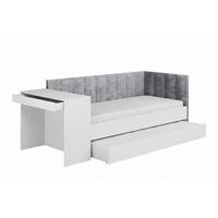 JUGENDBETT FABIAN 90/200 cm in Weiß rechts - Weiß, Holzwerkstoff/Textil (90/200cm) - Deine Möbel 24