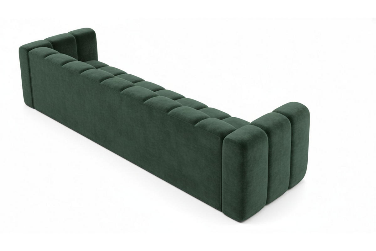 COUCH, Fünfsitzer-Sofa Grand, Veloursstoff Salvador, Grün - Grün, Holz (314/70/87cm) - Kaiser Möbel