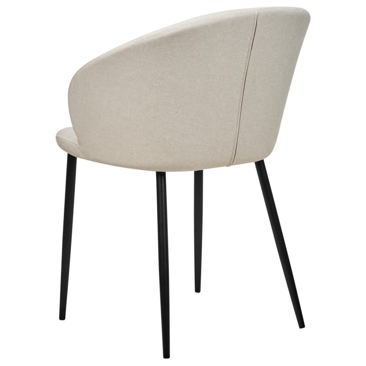 MATSTOL set om 2 ljusbeige/svart Mason - Beige/Svart, Textil (45/82/45cm) - Beliani