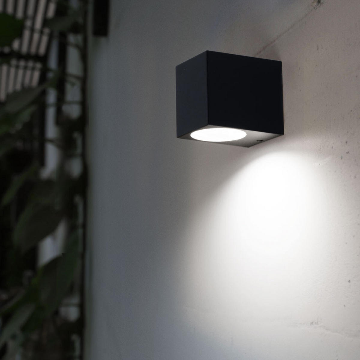 RGB LED AUSSEN-WANDLEUCHTE Grau 3er Set - Grau, Metall (6.8/9.2/8cm)