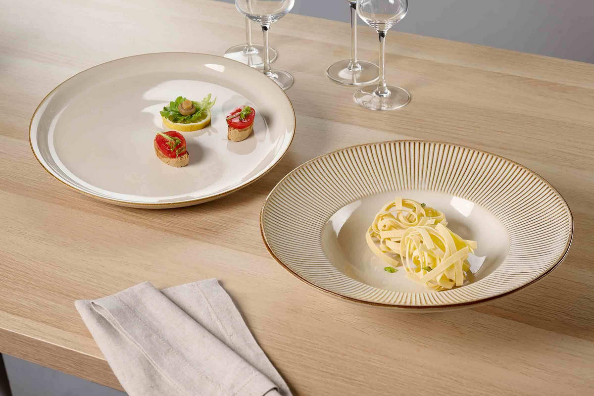 PIZZATELLER Nerano beige ø 32 cm 4er Set - Beige, Keramik (32cm) - Ritzenhoff Breker