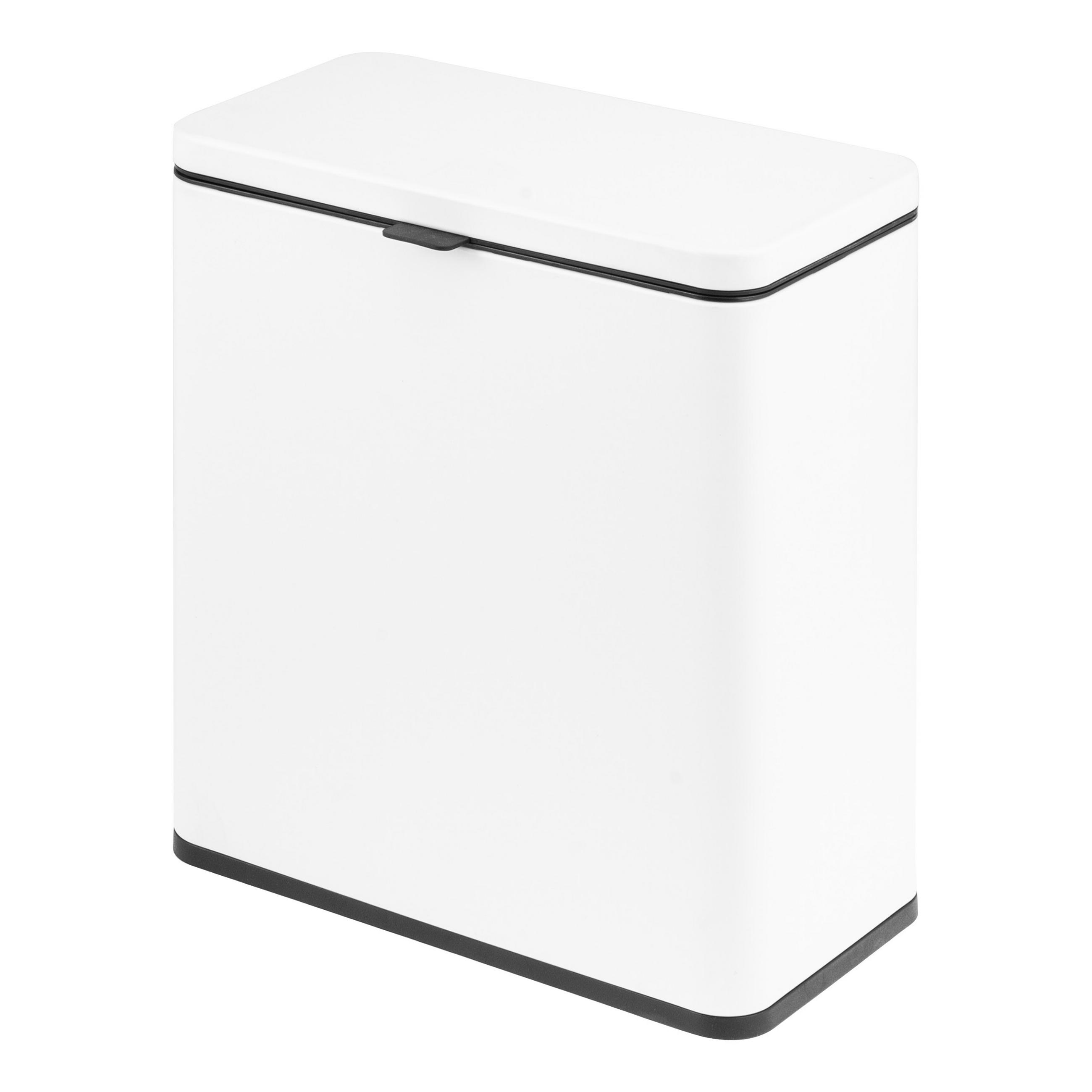 BIOMÜLLEIMER 6L, weiß - Weiß, Metall (26/29.5/14cm) - eluno