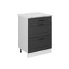 SCHUBLADENSCHRANK R-Line Anthrazit Landhaus 60 cm AP Marmor - Anthrazit/Weiß, Holzwerkstoff (60/81.6/60cm) - Vicco