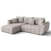 ECKSOFA L Form Verciani Beige 266/190/91 cm mit Schlaffunktion - Beige/Schwarz, Kunststoff/Textil (266/190cm) - AX Living
