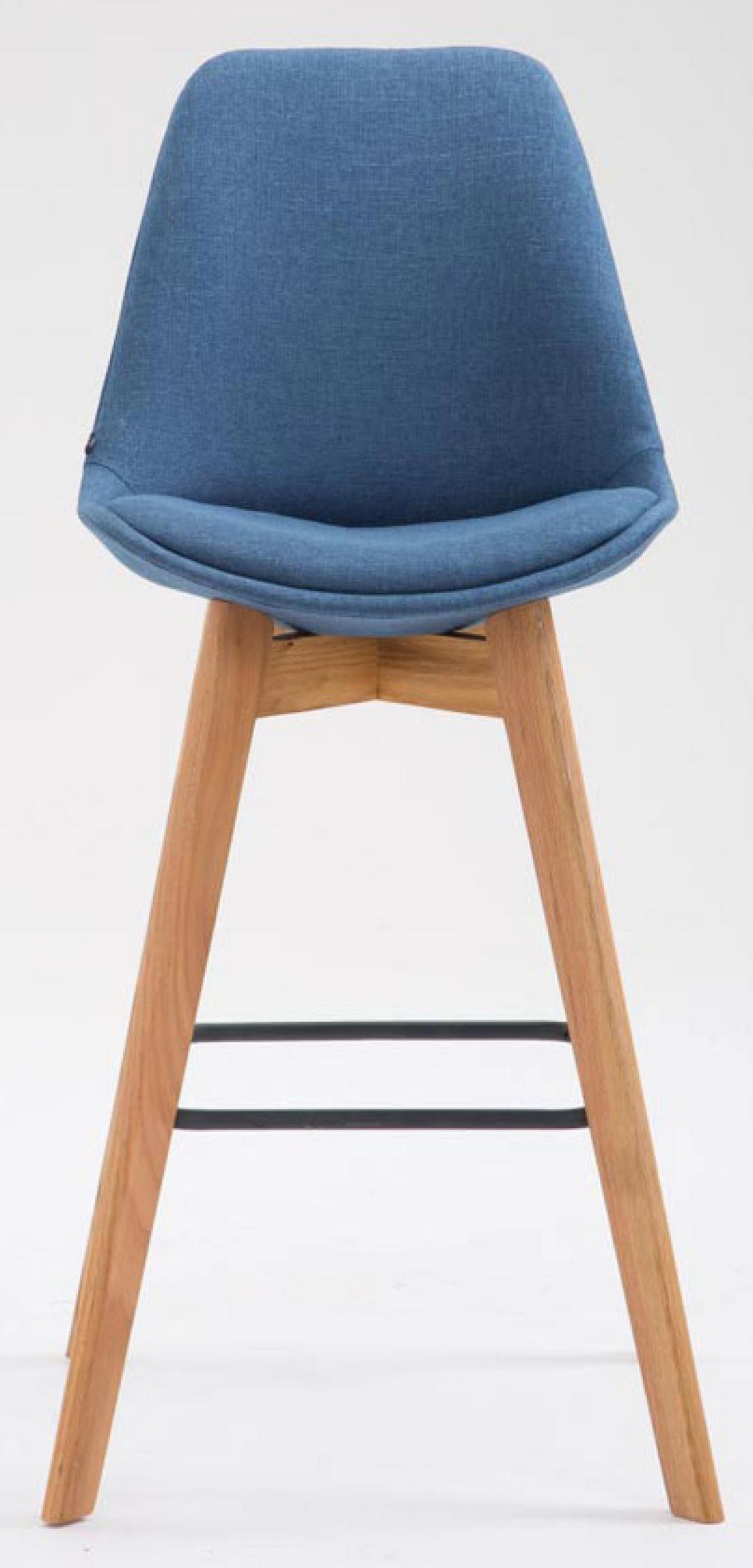 BARHOCKER 2er Set Stoff blau - Blau/Eukalyptusholzfarben, Holz/Textil (48/112/56cm) - CLP