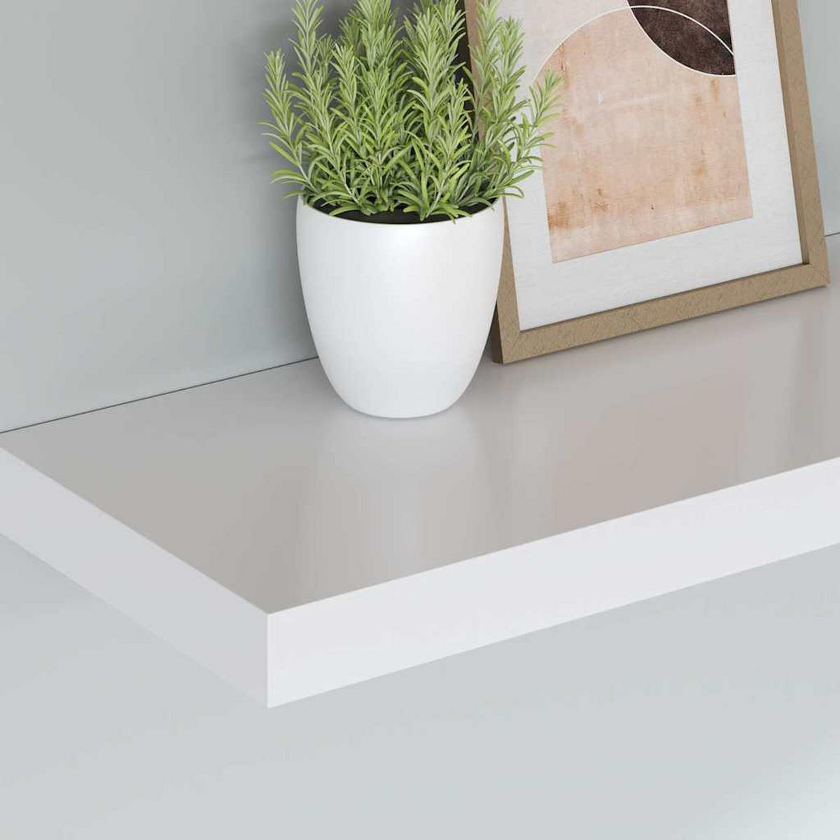 SCHWEBEREGALE 2Er Set Weiss 80/23,5/3,8 Cm Mdf - Weiß, Holzwerkstoff (23.5/3.8/80cm) - vidaXL