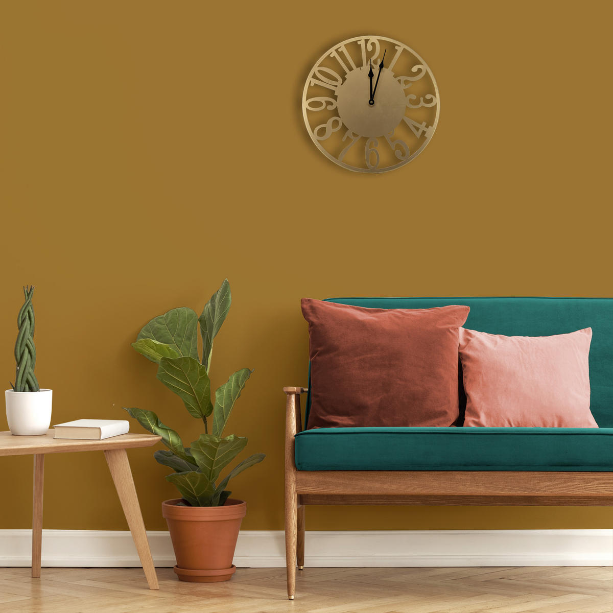 WANDUHR Numbers - Goldfarben, Metall (40/1/40cm) - Art for the Home