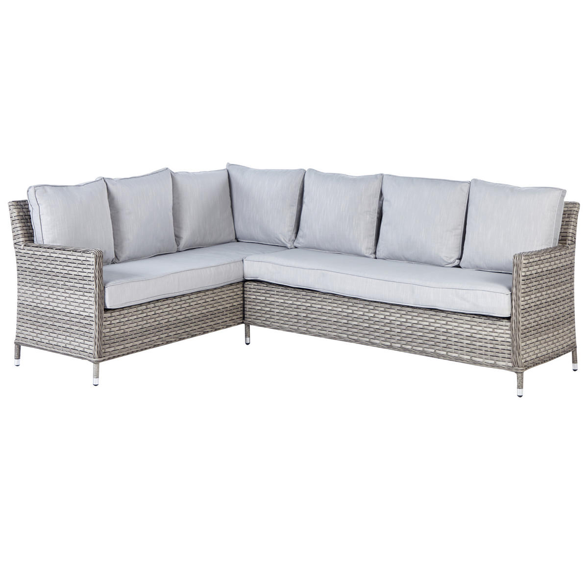 LOUNGE SET 9-Sitzer PE Rattan hellgrau Lacona - Taupe, Kunststoff - Beliani