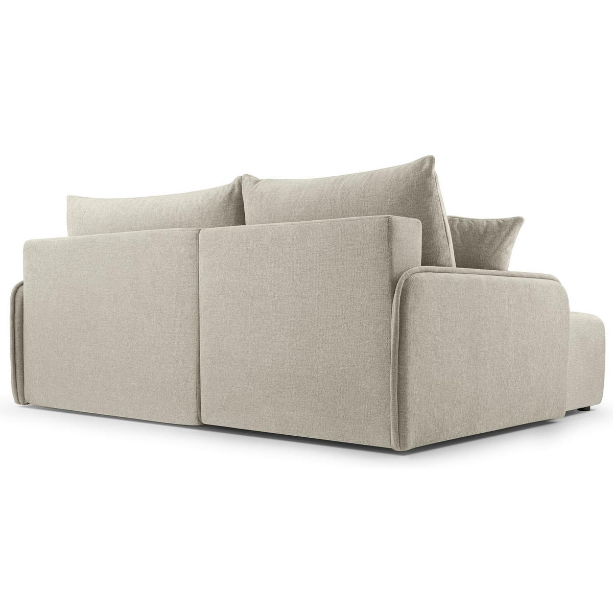 ECKSOFA Netarro, Beige Chenille, linksseitig - Beige/Schwarz, Kunststoff/Textil (198/147cm) - Selsey