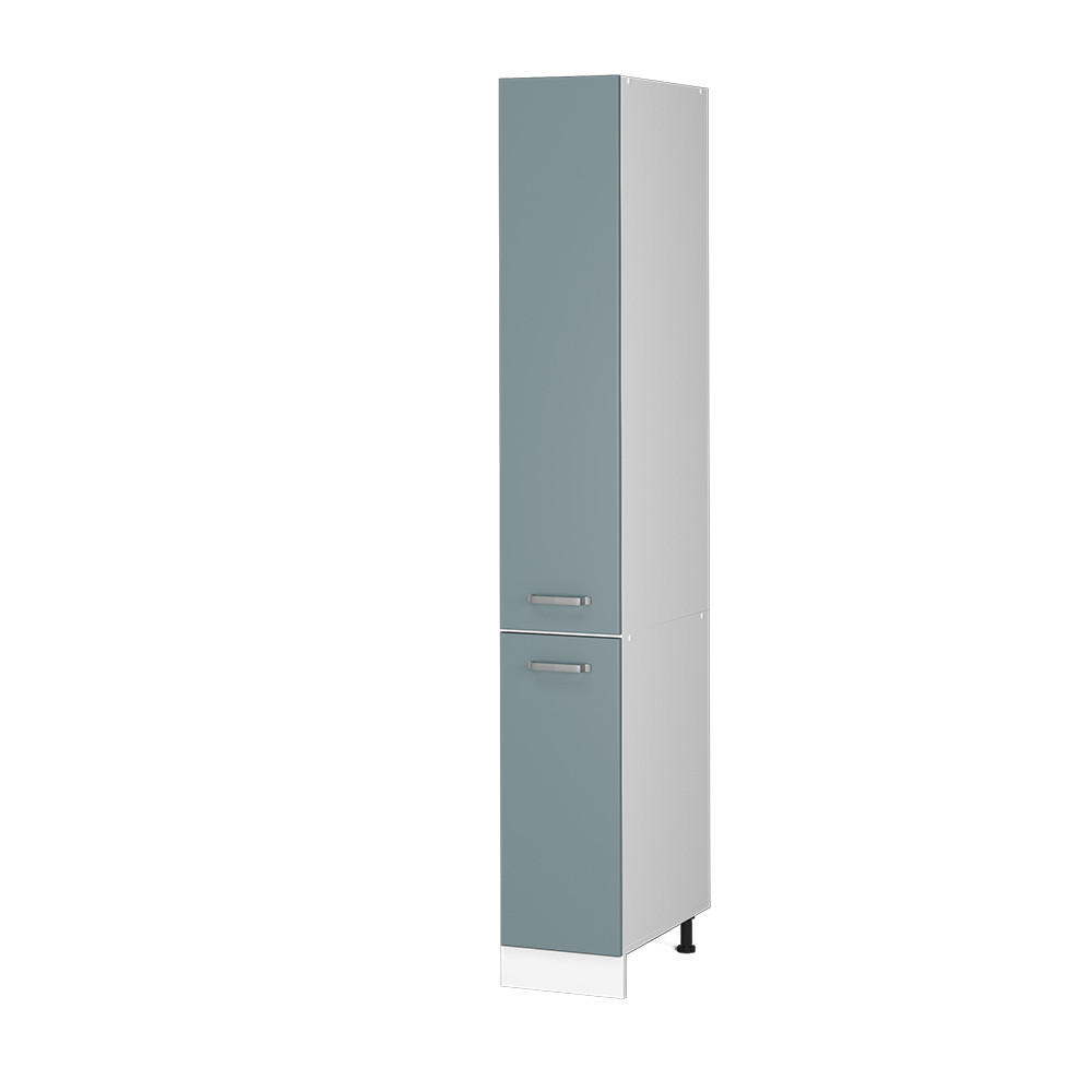 HOCHSCHRANK R-Line Blau-Grau 30 cm mit Türen - Blaugrau/Weiß, Holzwerkstoff (30/207/57.2cm) - Vicco