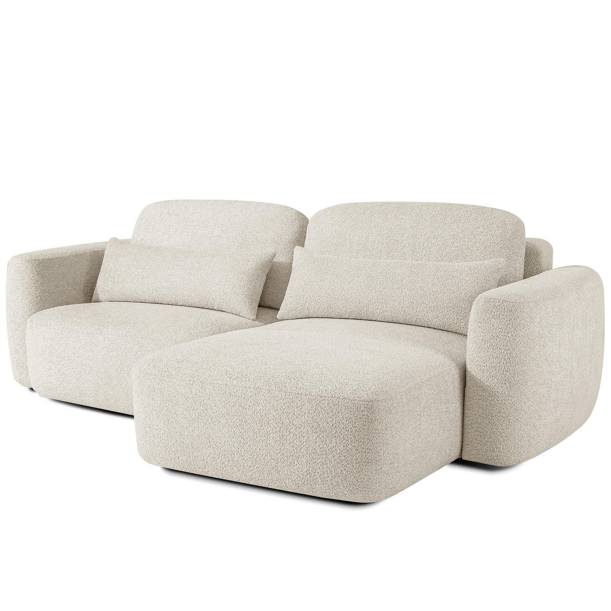 ECKSOFA rechts ELOSA - Weiß, Holz/Textil (245/165cm) - KONSIMO®