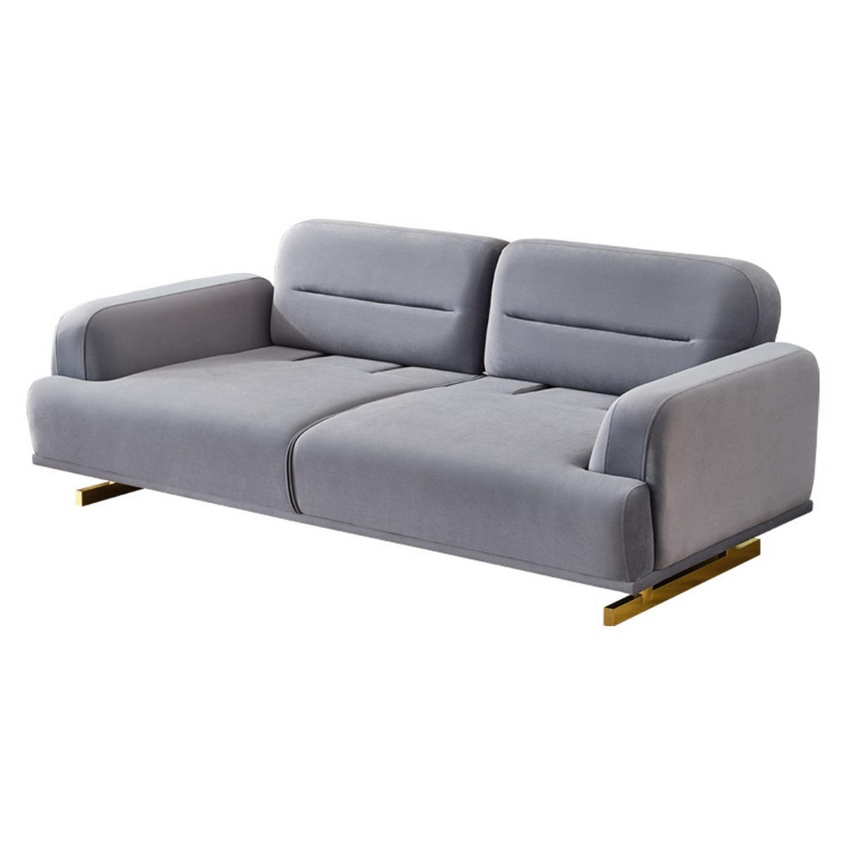 3 Sitzer SOFA Aurelia Samt Grau - Grau, Textil/Metall (230/85/105cm) - Villa Möbel