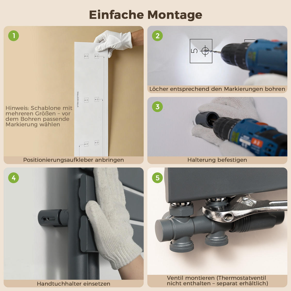 HEIZKÖRPER 132/50 cm Anthrazit Warmwasser aus Stahl 695 W mit Mittelanschluss G1/2" - Anthrazit, Metall (50/132/5.9cm) - S'AFIELINA