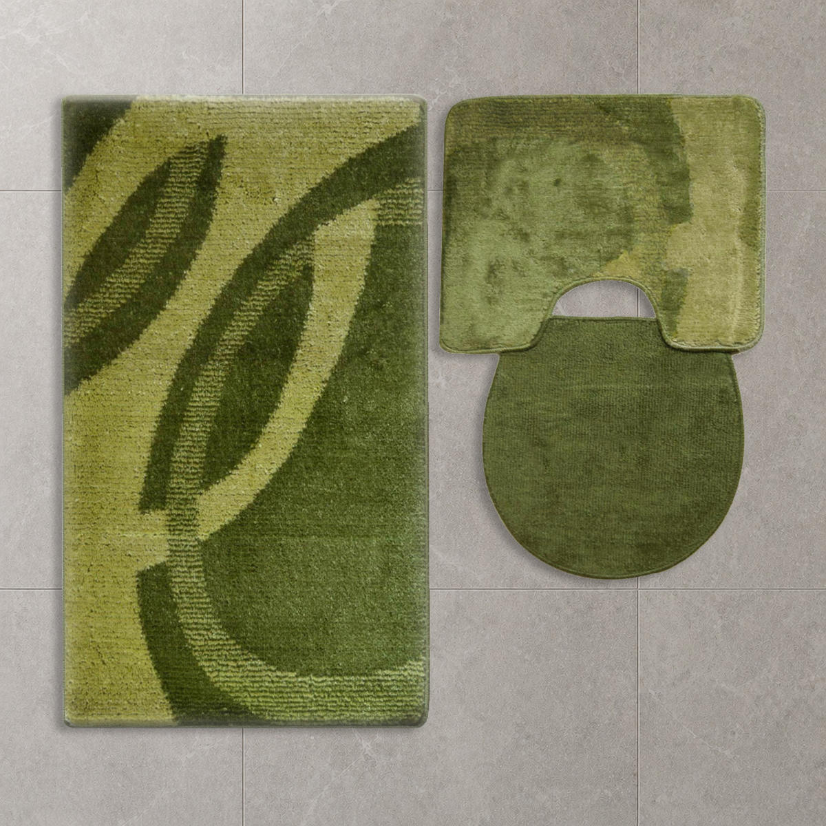 BADEMATTE Set 3 tlg GRÜN - Grün, Textil (60/100cm) - ROLFNERS