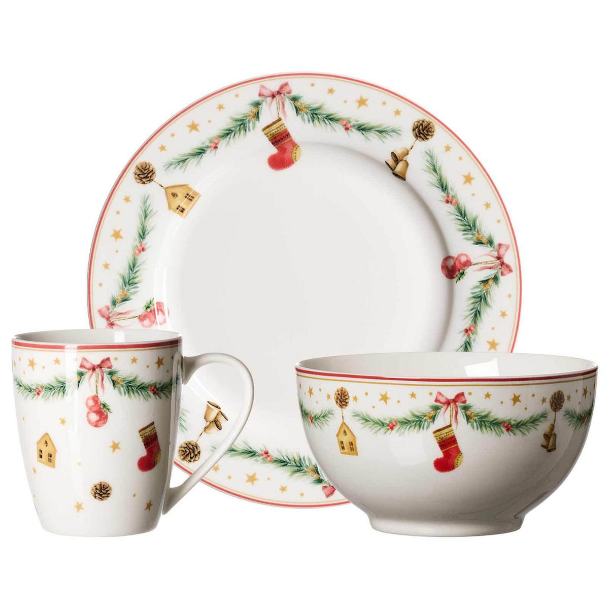 FRÜHSTÜCKS-SET Holly bunt 18er Set - Multicolor, Keramik (1/1/1cm) - Ritzenhoff Breker