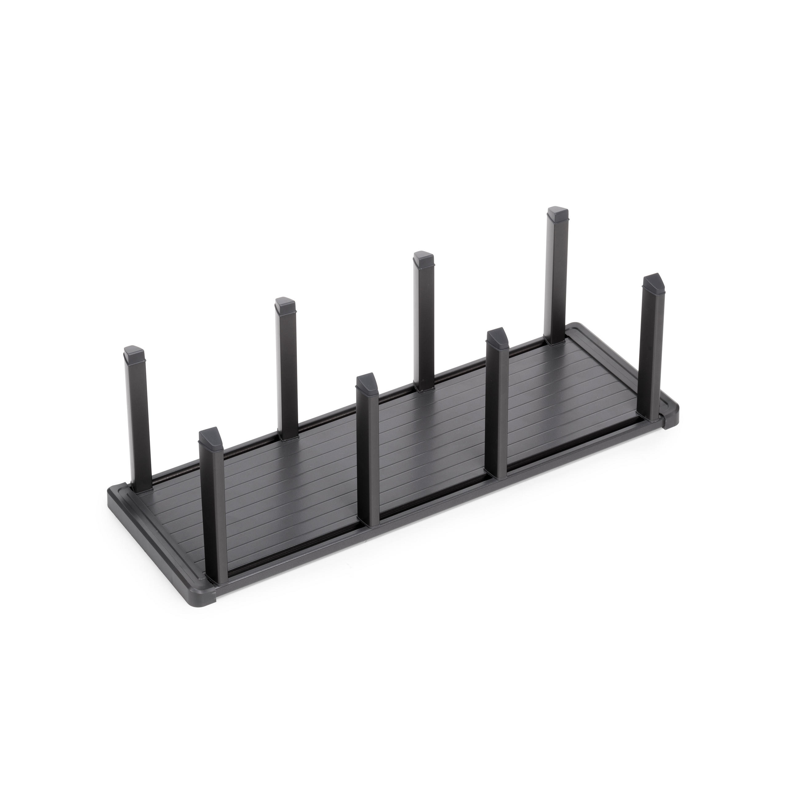TELLERHALTER Orderbox für Schublade, vertikal, 159x468mm, Aluminium und Kunststoff, Anthrazitgrau - Anthrazit, Metall (15.9/15/46.8cm) - EMUCA