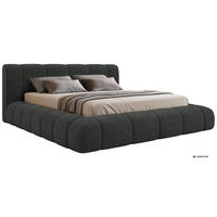ČALÚNENÁ POSTEĽ NUBEA CLASSIC 140/200 - Tmavosivá Štruktúrovaná látka - bez matraca - čierna/tmavosivá, textil/plast (140/200cm) - MKS