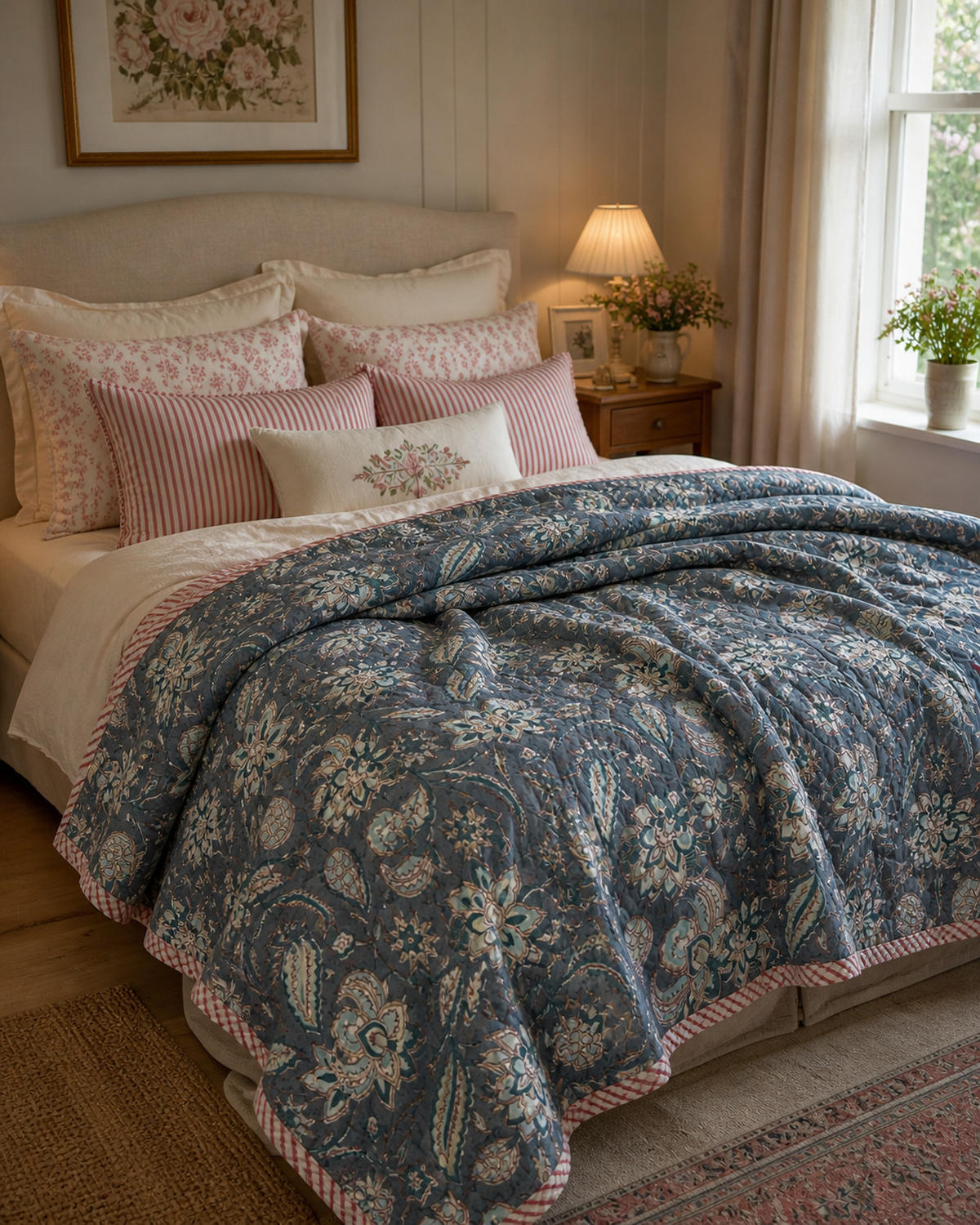WOHNDECKE Baumwolle 140x180 cm Quilt-Optik – Gesteppt, Weich & Modern - Multicolor, Naturmaterialien (140/180cm) - AU Maison