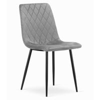 ESSZIMMERSTUHL Hellgrauer Velours, Bequeme Sitzfläche, Metallfüße - Grau, Textil (51/86/56cm) - Best For Home