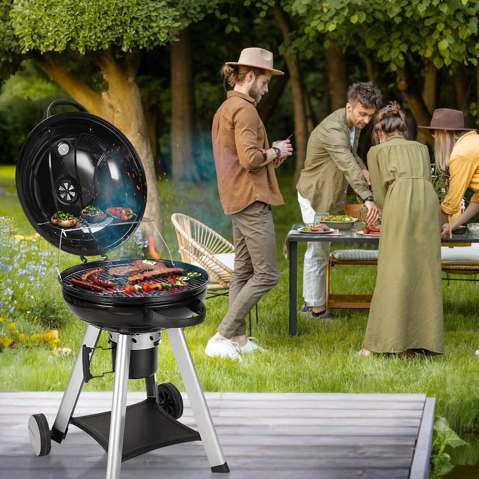KUGELGRILL NEO - Schwarz, Metall (57/96cm) - TAINO