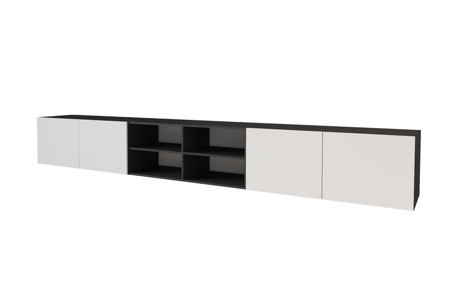 ALTDECOR NÍZKÁ komoda ELIO-W 3x100x40x40 cm – černá / bílá
