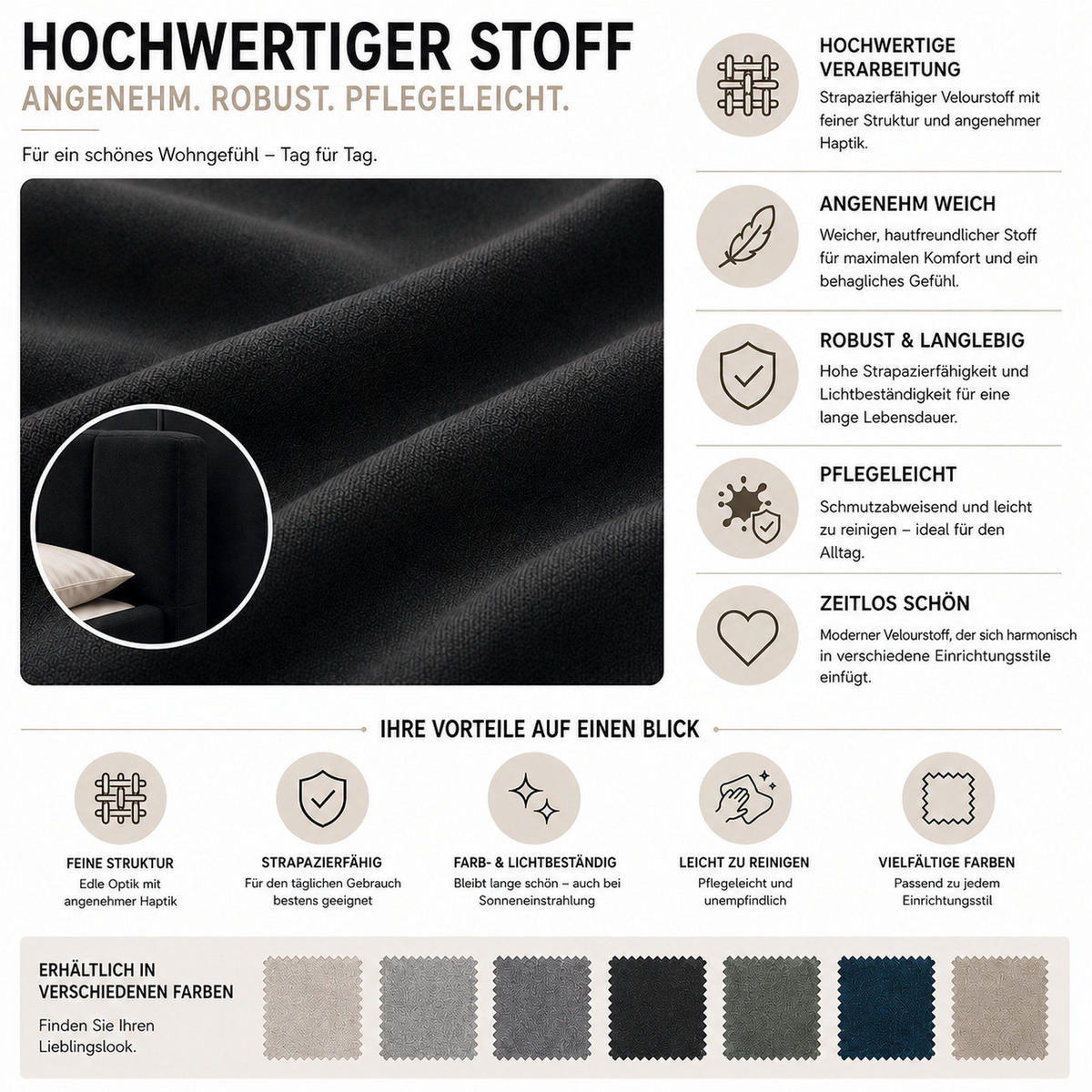 MARPUR Polsterbett NERO 180x200 cm mit Bettkasten und Lattenrost, Schwarz - Chromfarben/Schwarz, Holz/Holzwerkstoff (180/200cm) - Marpur