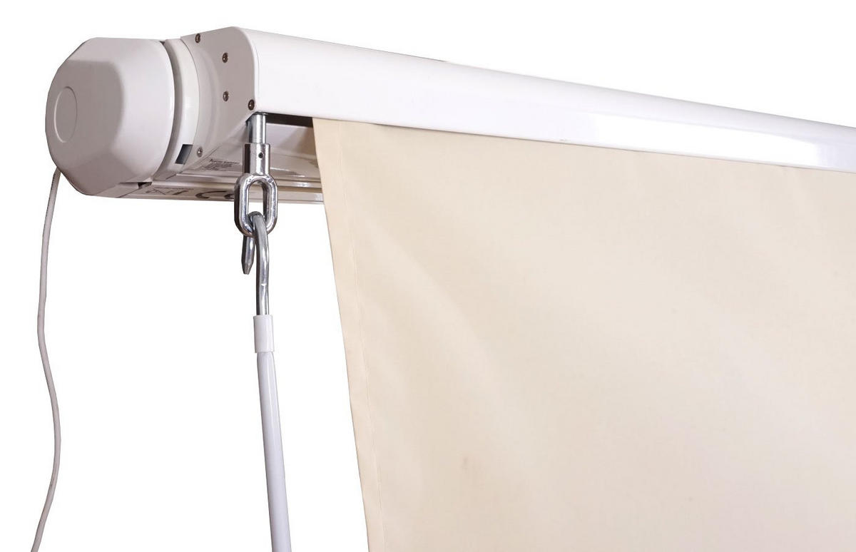 KASSETTEN-MARKISE VOLANT AUSFAHRBAR Grau, Weiß - Weiß/Grau, Textil (500/15/300cm) - MCW