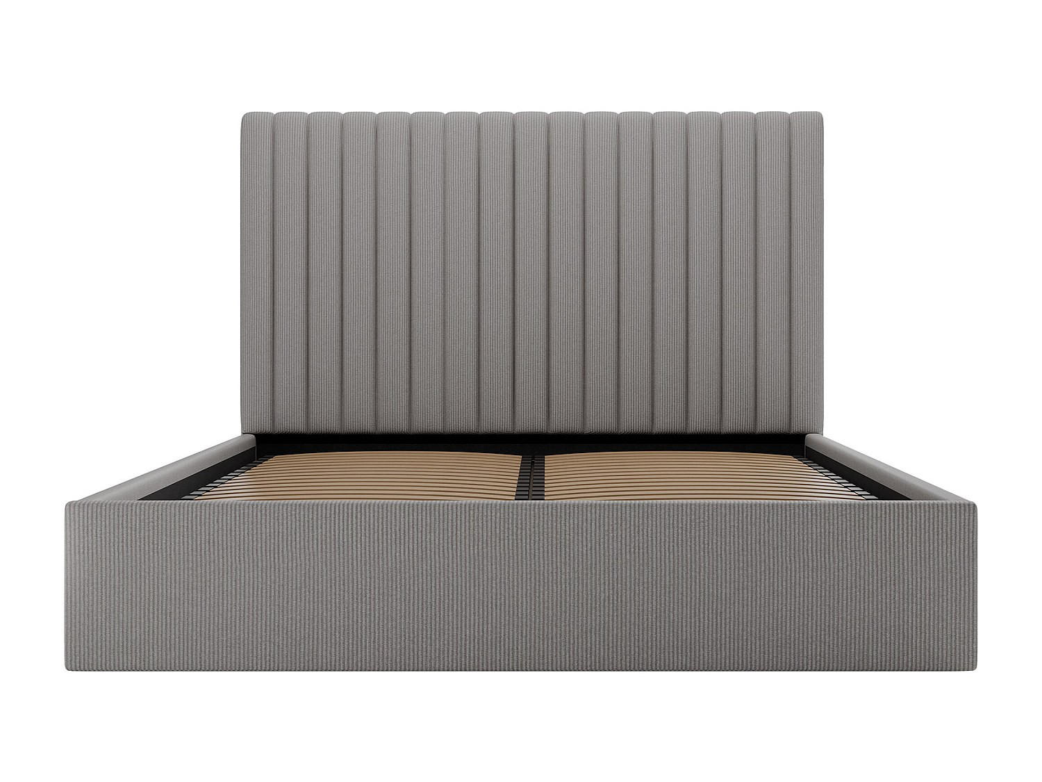 BETT mit Bettkasten - 2 Personen - Samt - Grau - Grau, Textil (160/200cm) - Vente-Unique
