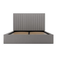 BETT mit Bettkasten - 2 Personen - Samt - Grau - Grau, Textil (160/200cm) - Vente-Unique