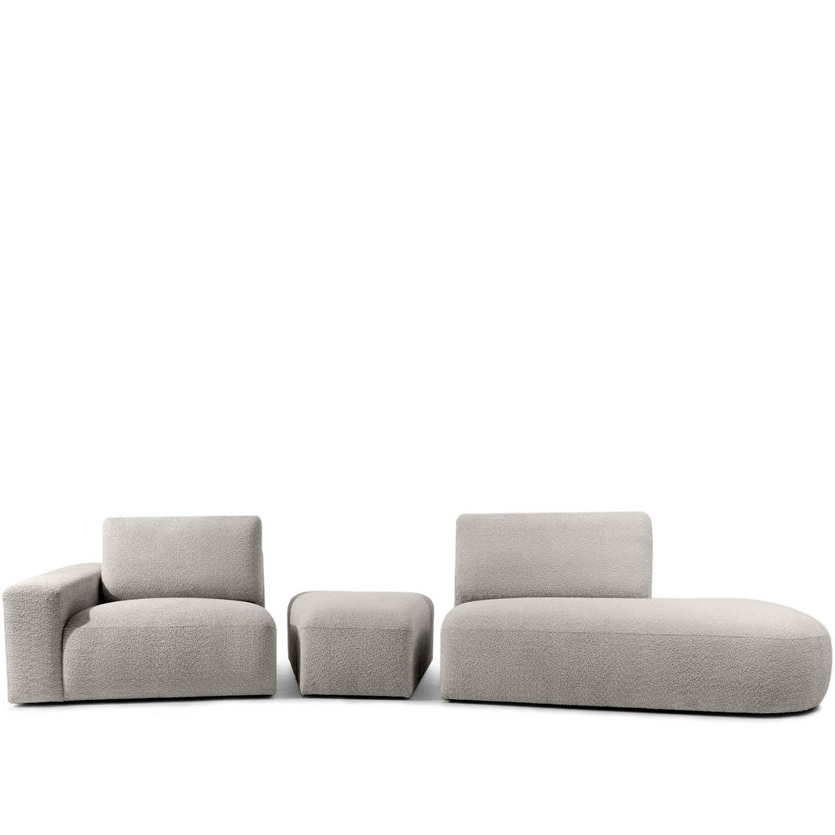 4-SITZER ECKSOFA ZUCCO Boucle rechts, Hellbraun - Hellbraun, Textil (350/84/105cm) - KONSIMO®