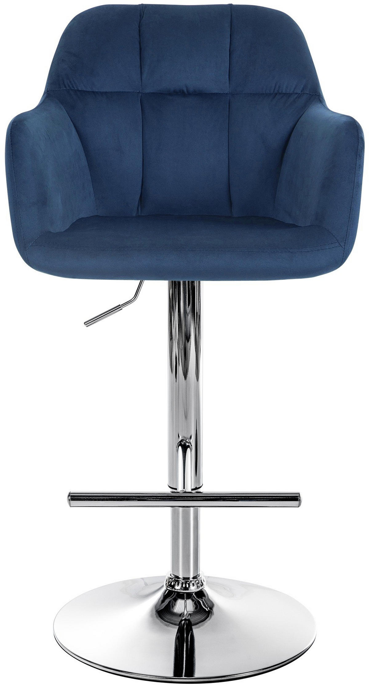 BARHOCKER Natoma Samt 97-118x57x59 cm Blau - Blau, Textil (57/97/59cm) - furnicato