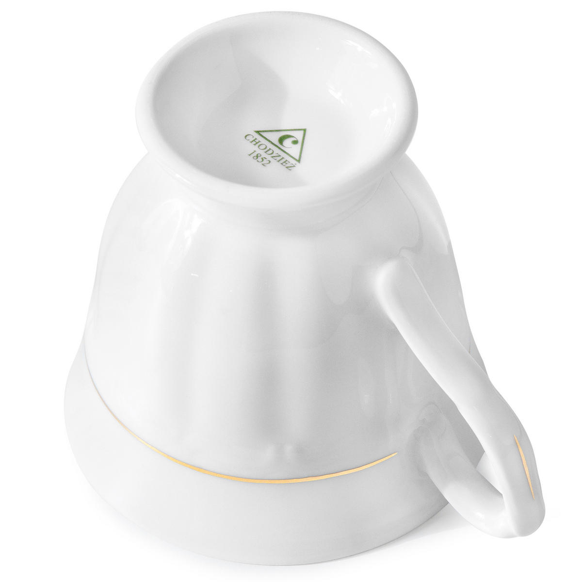 TASSEN-SET TASSE mit Untertasse Chodziez MARIA TERESA 6-tlg Porzellan mit Goldrand, Weiß / Gold - Goldfarben/Weiß, Keramik (0.25L) - KONSIMO®