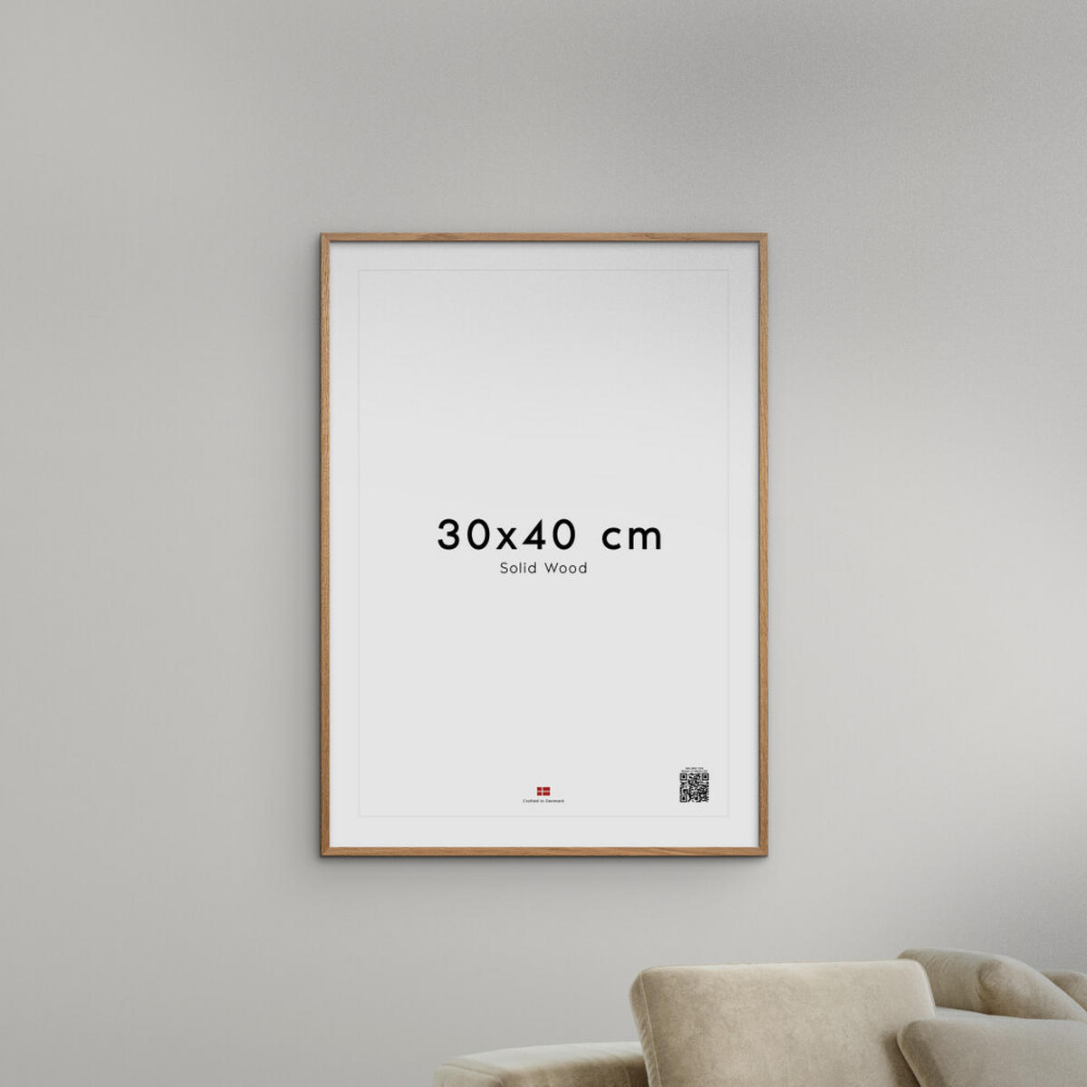 RAHMEN Eichenholz Acryl - Eichefarben, Holz/Papier (30/40/2cm) - Poster&Frame