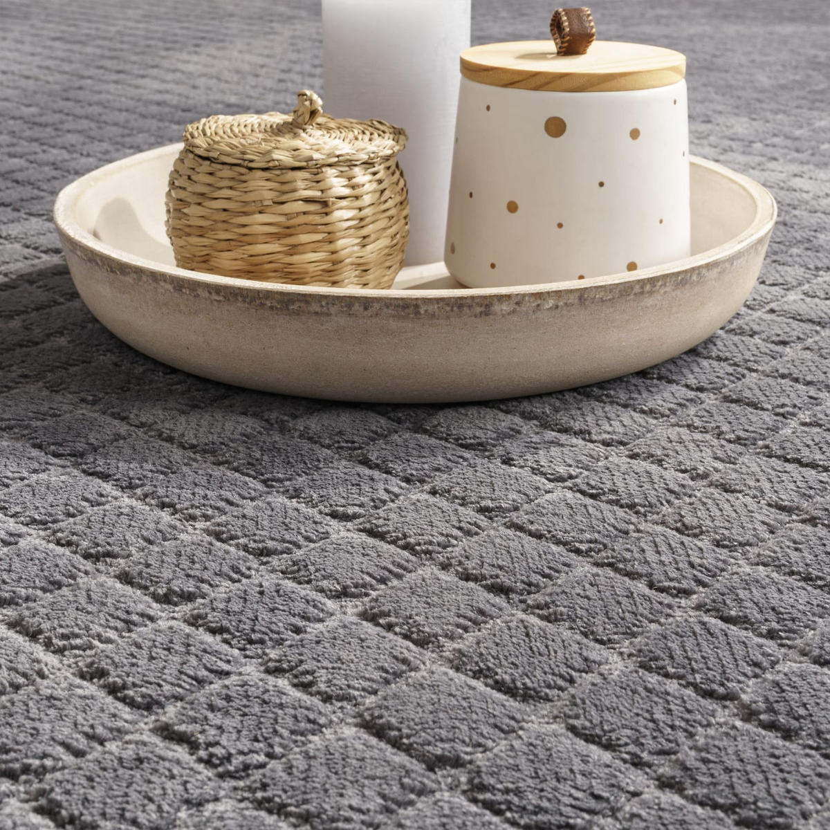 KURZFLORTEPPICH 60/100 cm Rotterdam 591 - Anthrazit, Kunststoff (60/100cm) - Paco Home