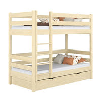 ETAGENBETT N01 mit Schublade Klare Kiefer 100/200 - Braun, Naturmaterialien/Holz (100/200cm) - N-Wood