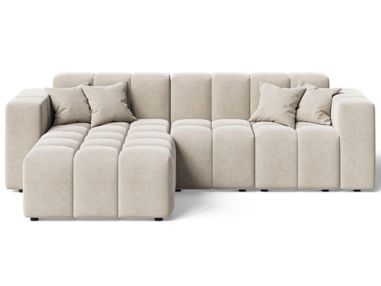 ECKSOFA Loopo Beige Links - Beige, Holz/Textil (265/180cm) - Graingold