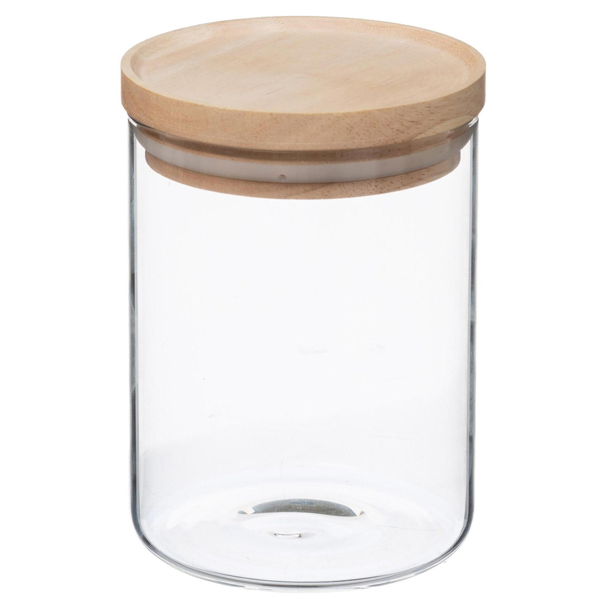 VORRATSGLAS mit Holzdeckel 600 ml 10/10/14 cm - Transparent, Glas (0.6L) - Secret de Gourmet