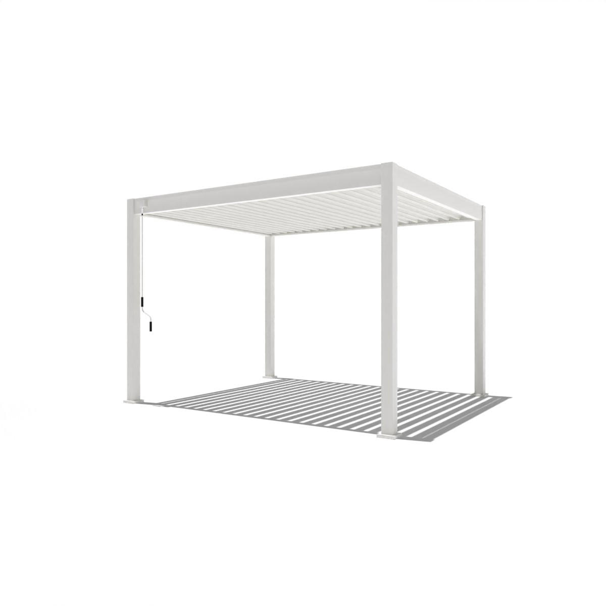 PERGOLA Terrassenüberdachung Trumpf | Alu-Stahl | Lamellendach | 3 x 3,6 M | weiss | freistehend - Weiß, Metall (300/255/360cm) - PergoLine