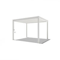 PERGOLA Terrassenüberdachung Trumpf | Alu-Stahl | Lamellendach | 3 x 3,6 M | weiss | freistehend - Weiß, Metall (300/255/360cm) - PergoLine
