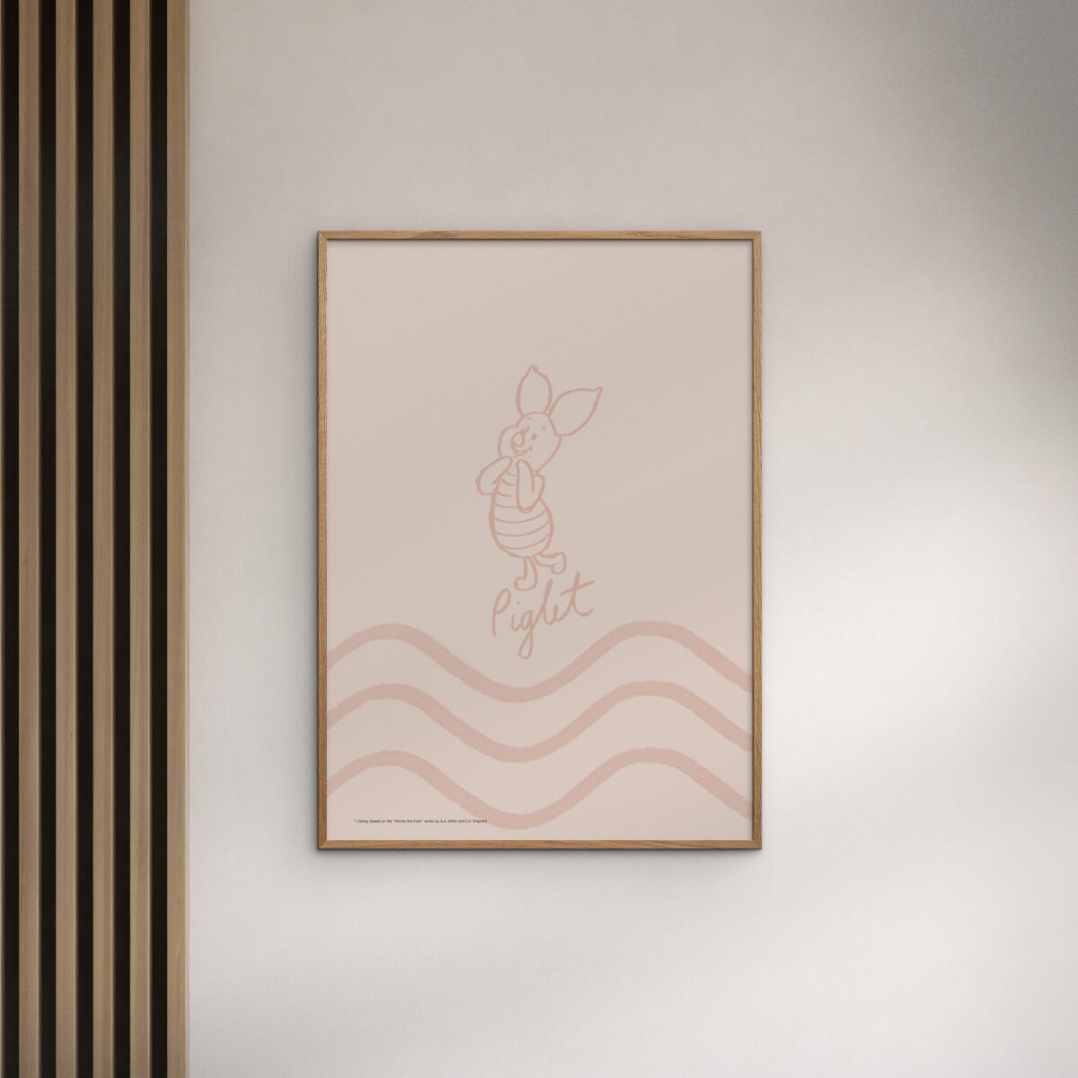 POSTER Disney - Piglet Soft Pink Waves - Pink, Papier (70/100/0.1cm) - Poster&Frame