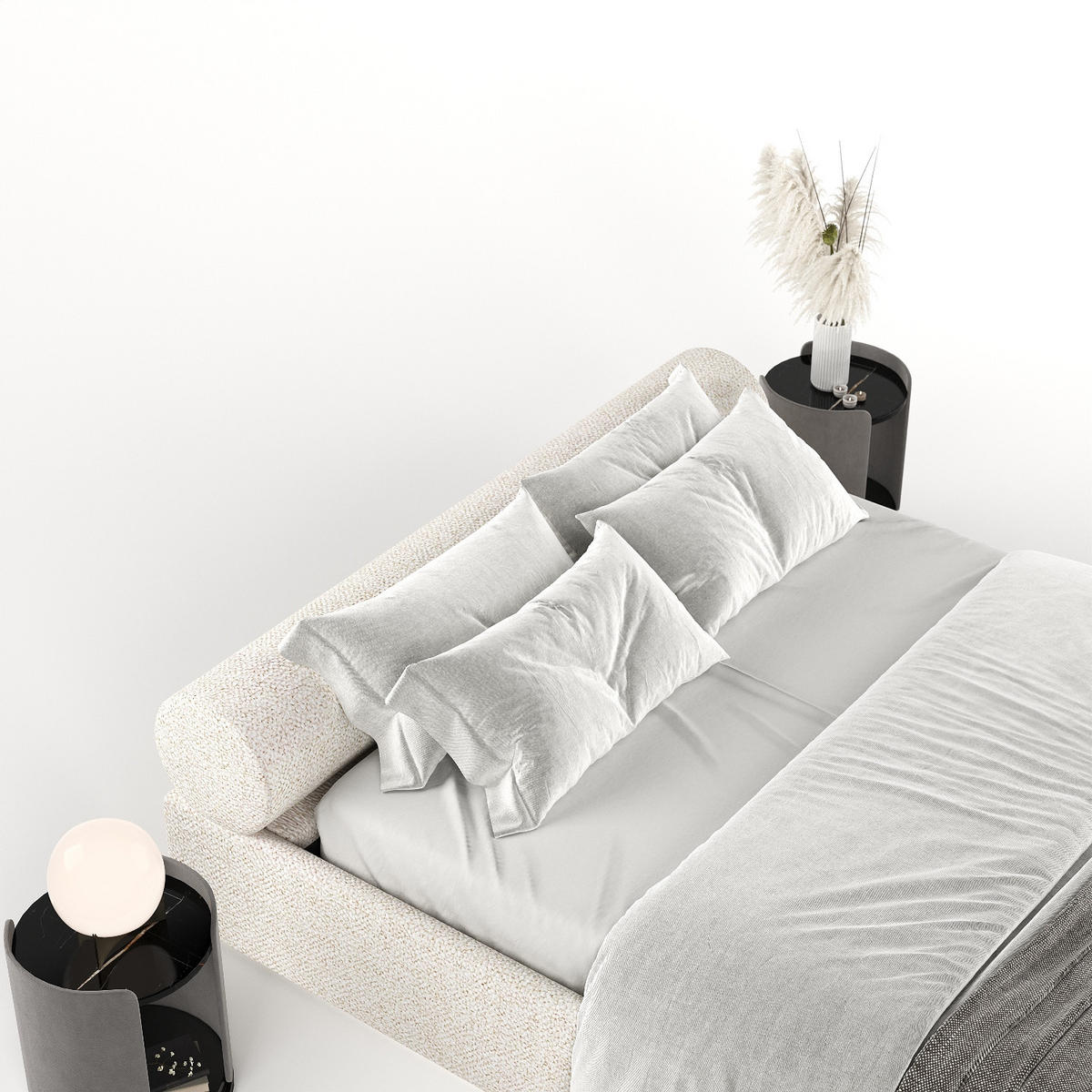 POLSTERBETT Solvo mit Stauraum 200/200 cm Creme im Blur Stoff - Creme/Schwarz, Holz/Holzwerkstoff (200/200cm) - AltaBeds