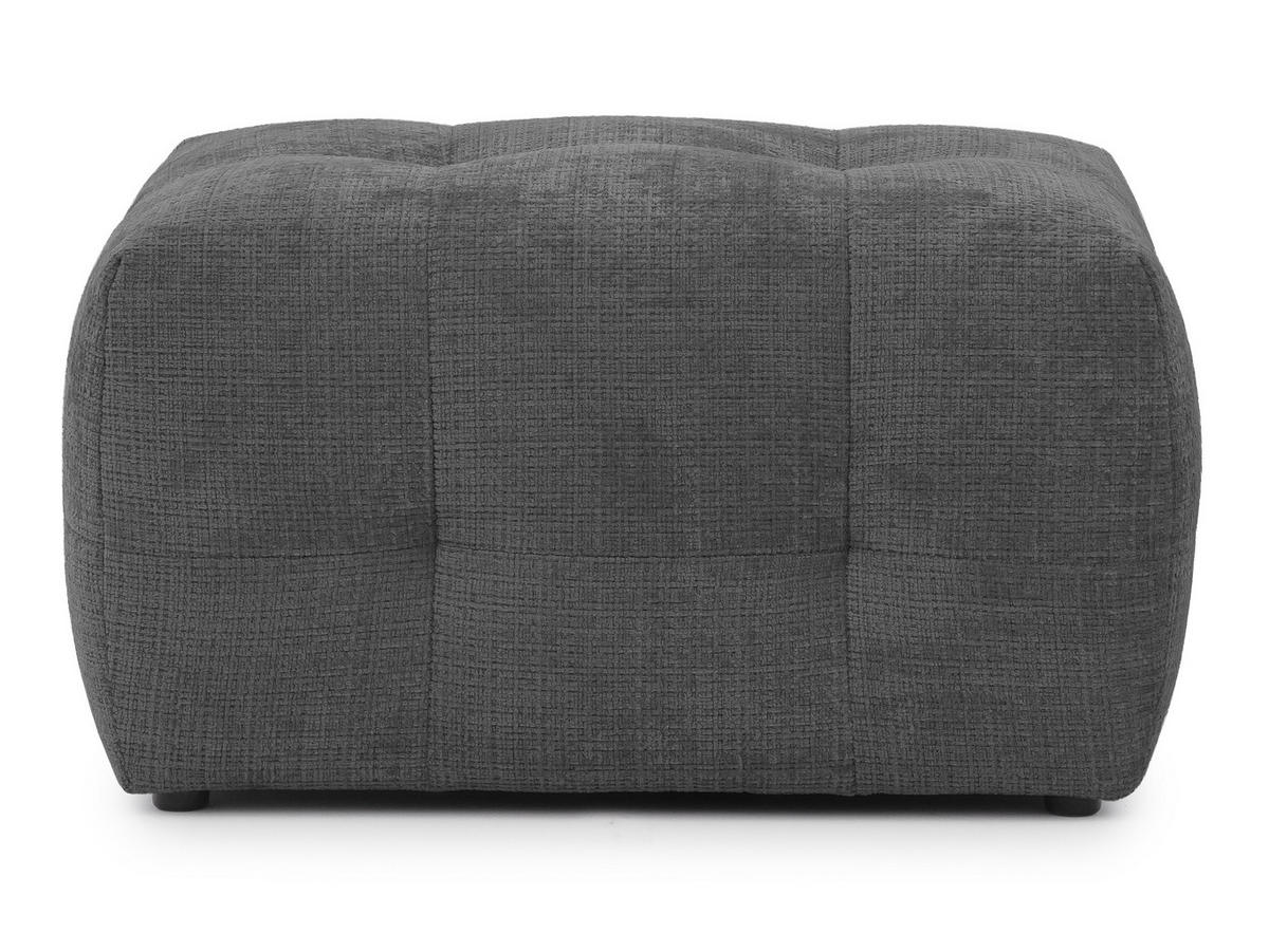 POLSTERHOCKER Kozy im Bumpy-Design aus weichem Grau Chenille-Stoff - Schwarz/Grau, Holz/Textil (87/46/68cm) - S-Style Möbel