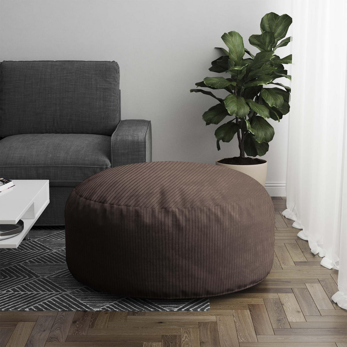 SITZSACK ROLLER Roasted Cocoa - Dunkelbraun/Braun, Textil (70/40/70cm) - Dreamroots