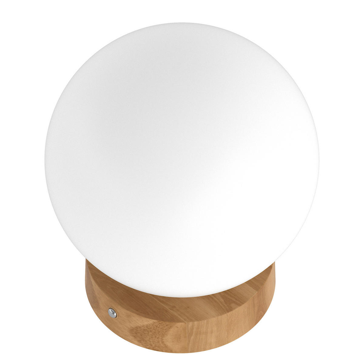 AKKU-TISCHLEUCHTE - Opalglas / Pinie massiv - Weiß / Pinie Hell - Weiß, Glas/Holz (18/18/21cm) - home24