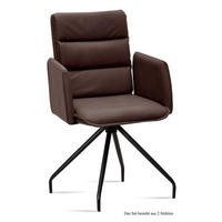 ARMLEHNSTUHL (2er-Set) Dianne 52x92x60 Schwarz/Braun - Schwarz/Braun, Kunststoff (60/92/52cm) - 58aufmkessel