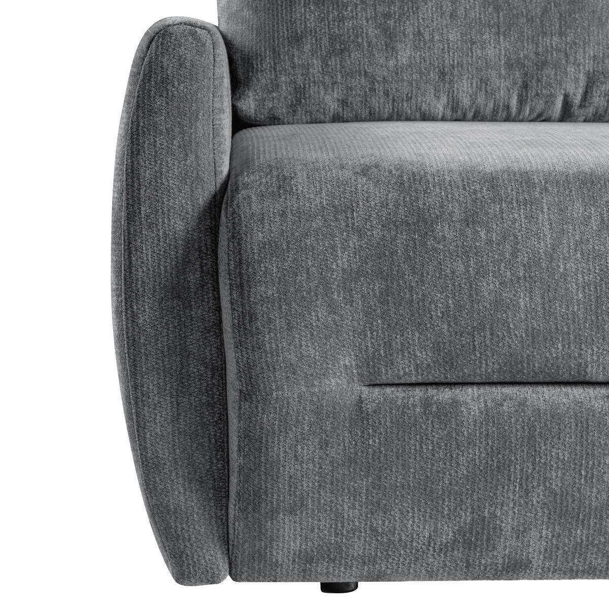SCHLAFSOFA Piero 3-Sitzer mit Schlaffunktion, Grau - Grau, Textil (222/93/99cm) - Beautysofa